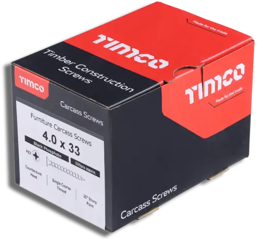 TIMCO Furniture Carcass Screws PZ Black 4.0mm