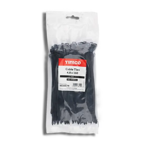 TIMCO Cable Ties Black 4.8mm