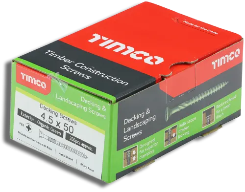 TIMCO Decking Screw Double Countersunk PZ Green 4.5mm