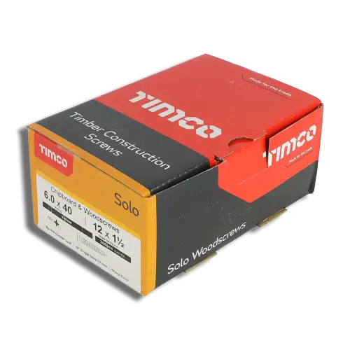 Timco Solo Chipboard & Woodscrews  PZ  Double Countersunk Yellow 6.0mm