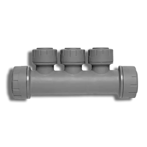 Polybutylene Single Sided Manifold Grey 22mm x 15mm x 3 Port