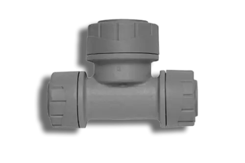 Polyplumb Two Ends Reduced Tee 15mm x 15mm x 22mm