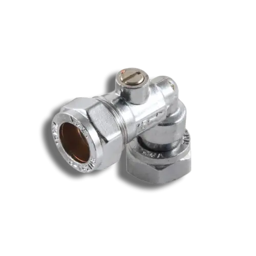 Angled Chrome Isolating Valve 90° 15mm