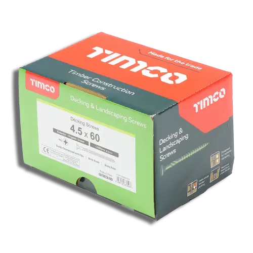TIMCO Decking Screws Dbl Cntersunk PZ Exter Green 4.5 x 60 Tub1000
