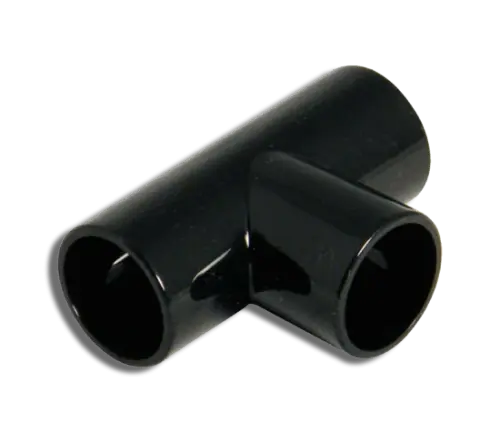 Overflow Tee  90' Black 22mm