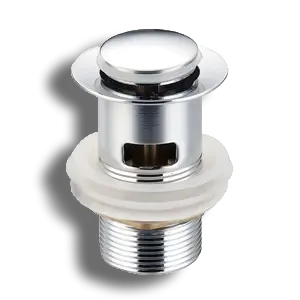 KeyPlumb Push Down Clicker Basin Waste  Slotted  Chrome AQS111