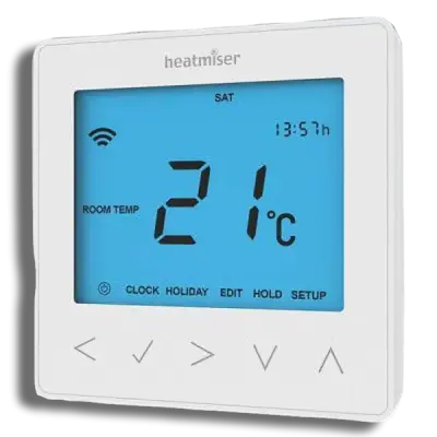Heatmiser neoStat-e V2 Electric Floor Heating Thermostat White