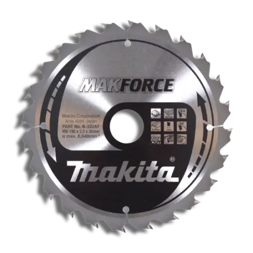 MAKITA B-32247 Circular Saw Blade Makforce for Wood 190mm x 30mm x 24T