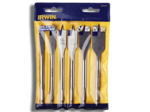 Irwin IRW10502826 Blue Groove 4X Flat Bit Set 6 Piece