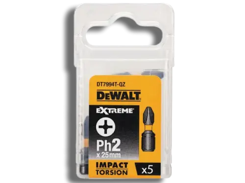 Dewalt DEWDT7994TQZ Impact Torsion Bits PH2 x 25mm PK5 (7580061) - EpicCentre Supply Ltd