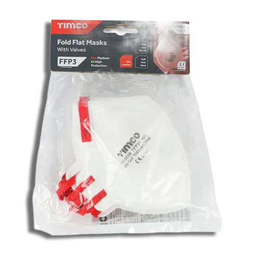TIMCO FFP3 Fold Flat Masks with Valve PK 3
