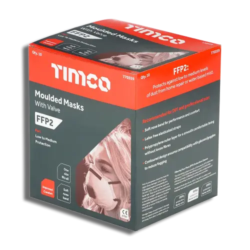 TIMCO FFP2 Moulded Masks with Valve PK 10