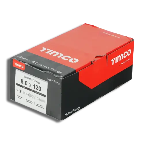 TIMCO 8.0x120mm Nylon Hammer Fixing PZ3 Box 100