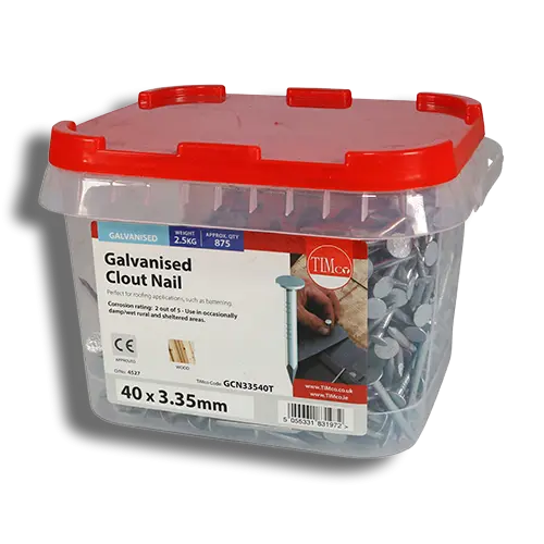 TIMCO Clout Nails Galvanised 40 x 3.35mm 2.5kg Tub