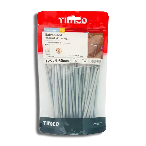 TIMCO Round Wire Nails Galvanised 125 x 5.60mm 1kg