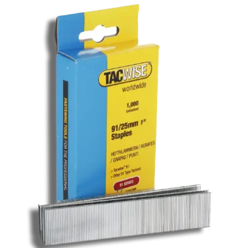 Tacwise 91 Series Narrow Crown Staples 15mm – Pack of 1000