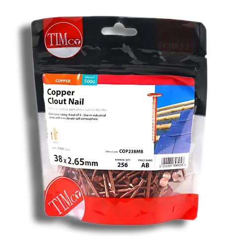 TIMCO Copper Clout Nail 38 x 2.65 Bag 1kg