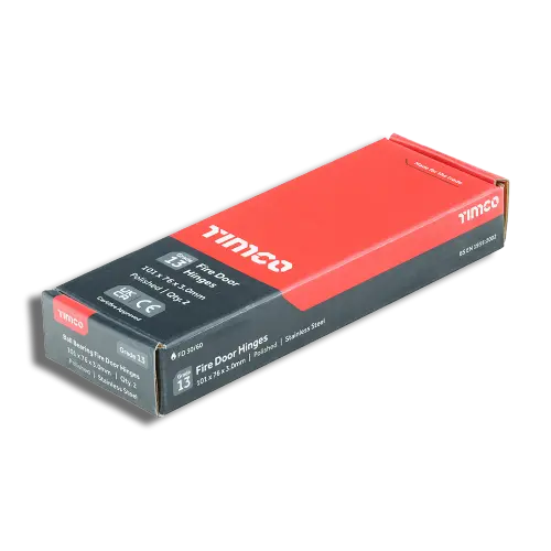 Fire Door Hinges - Polished Stainless Steel 101 x 76 x 3 Grade 13 (9010001) - EpicCentre Supply Ltd