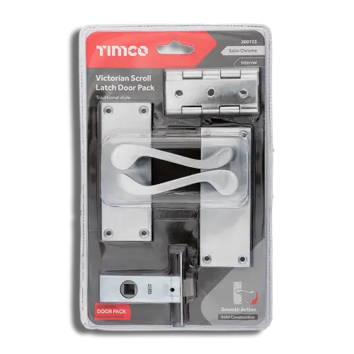 Victorian Scroll Latch Door Pack - Satin Chrome (9250001) - EpicCentre Supply Ltd