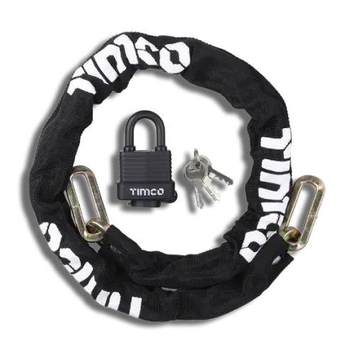 TIMCO Security Chain & Weatherproof Padlock 8mm x 1m