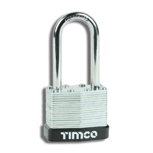 TIMCO Laminated Padlock Long Shackle 40mm