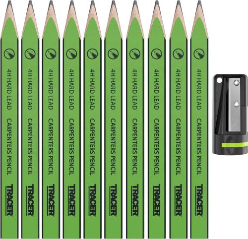 Tracer Carpenters Pencils 12 pc With Sharpener