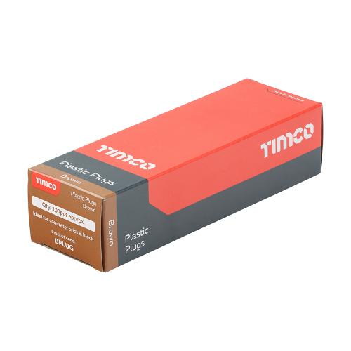 TIMCO Wall Plugs Brown 7mm PK100