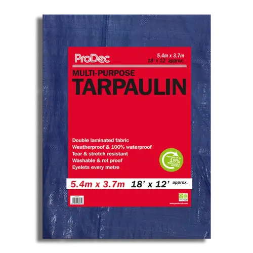 ProDec Blue Tarpaulin 5.4 x 3.7m CNT1812