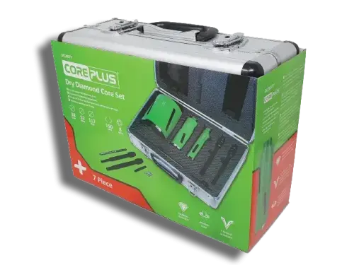 CorePlus DCDKIT7 Diamond Dry Core Drill Bit Set 7 Piece