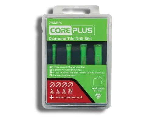CorePlus DTDM4PC Diamond Tile Drill Bit Set 4 Piece