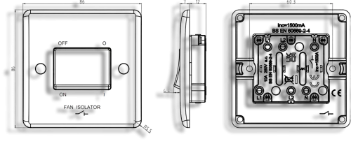 Knightsbridge 10AX 3 Pole Fan Isolator Switch (5090013) - EpicCentre Supply Ltd