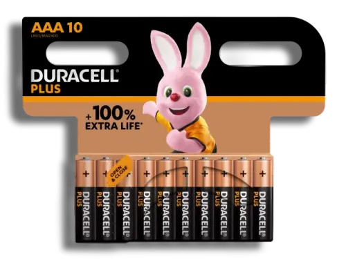 Duracell AAA PK10 Plus Power Batteries Cell+100