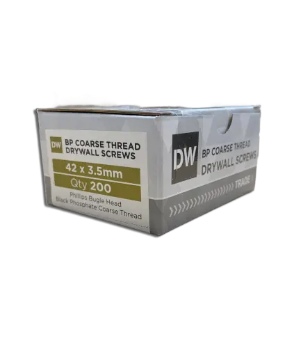3.5 x 42mm PK 200 DW Coarse Thread Drywall Screws BLK