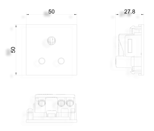 BG Black Euro Module 5A Unswitched Socket Module (5070051) - EpicCentre Supply Ltd