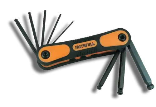 Faithfull FAIHKSF8MB Folding Ball End Hex Key Set 8 Piece1.5-8mm