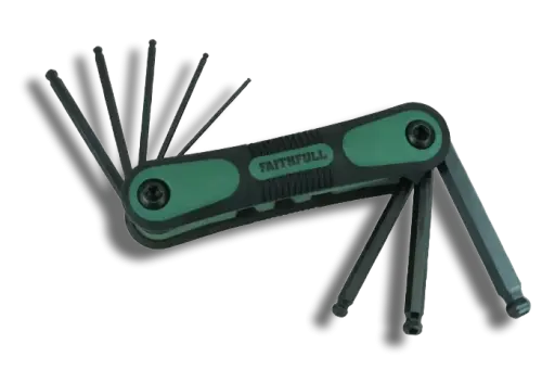 Faithfull FAIHKSF9AFB Folding Ball End Hex Key Set9 5/64-1/4in