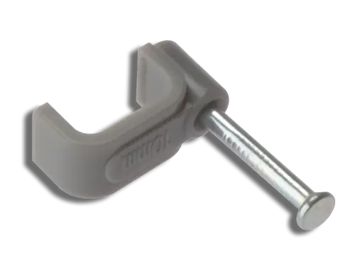 Flat Grey Cable Clip Box 100