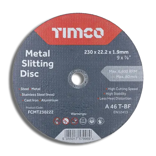 230 x 1.9 x 22.2 TIMCO Abrasive Flat Wheel Metal Disc