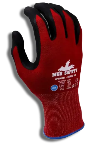9 (L) MCR Safety Nitrile Air General Purpose Safety Gloves GP1005NA