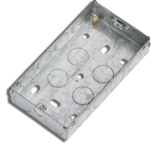 Knightsbridge Metal Socket Twin Box 2 Gang 25mm