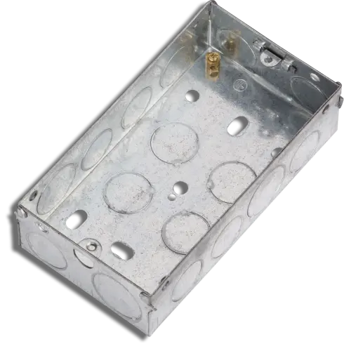 Metal Socket Twin Box 2 Gang 35mm