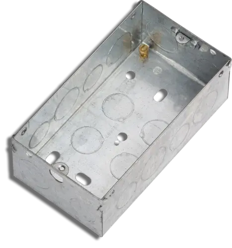 Knightsbridge Metal Cooker Twin Box 2 Gang 47mm