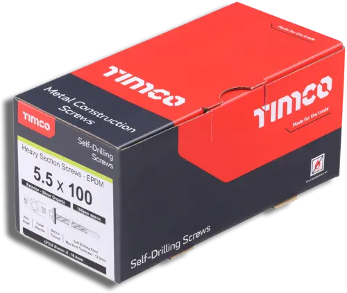 Timco Metal Const H/S EPDM Washer Hex S/D Screw 5.5 x 100 PK100