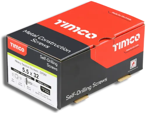 TIMCO Metal Construction Heavy Section EPDM Washer Hex S/D Screw 5.5 x 32mm PK100