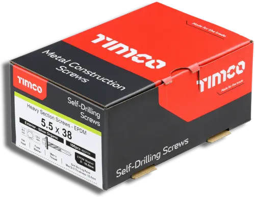 TIMCO Metal Const Heavy Section EPDM Washer Hex S/D Screw 5.5 x 38 PK100