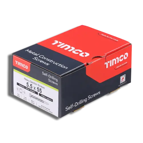 Timco Metal Construction Heavy Hex S/D Screw 5.5 x 55 PK100