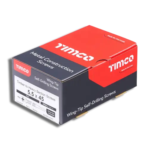 TIMCO Wing-Tip S/D Screws Countersunk PH Zinc 5.5 x 45 PK 200