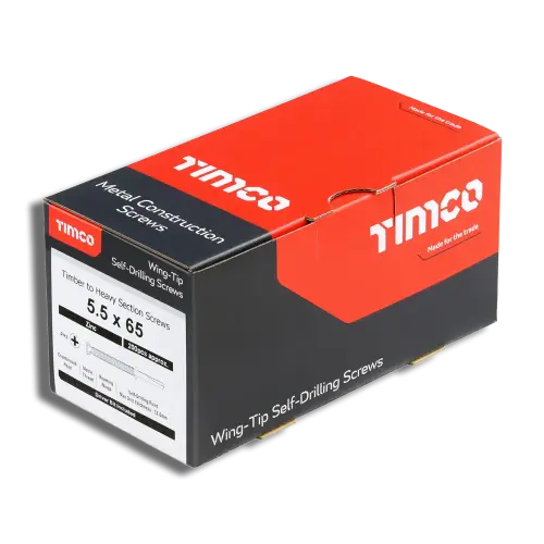 TIMCO Wing-Tip S/D Screws Countersunk PH Zinc 5.5 x 65 PK 200