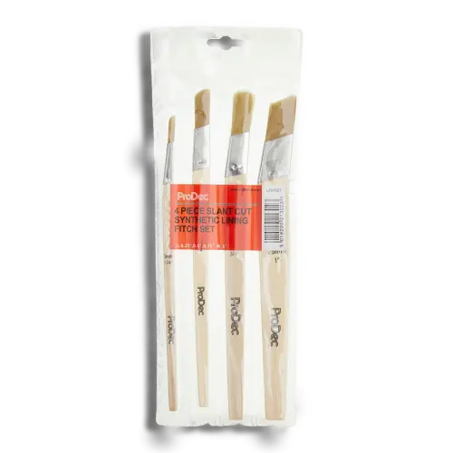 ProDec 4pc Synth Slant Cut Lining Fitch Brush Set