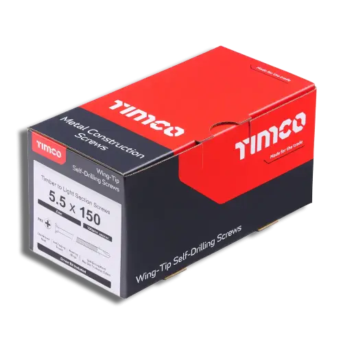 5.5 x 150mm Box of 100 Timco Wing Tip Screws/Drill PH3